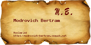 Modrovich Bertram névjegykártya